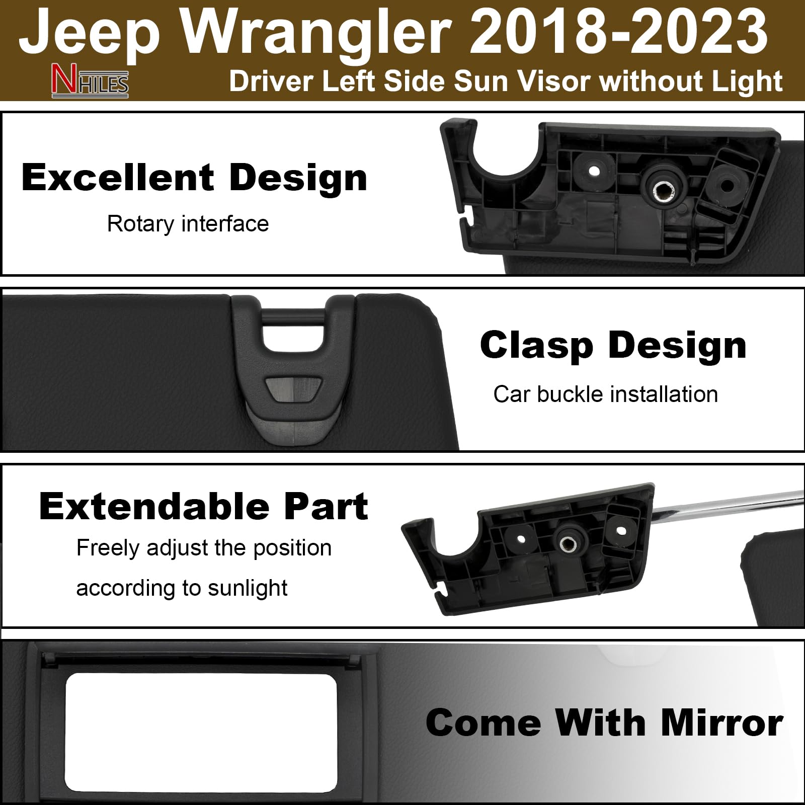 ジープ　ＪL ラングラー　サンバイザー　助手席側　新品 Amazon | NHILES 運転席&助手席側サンバイザー 2018-2023 ジープ