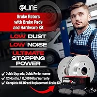 Vista 2 de R1 Concepts Kit de frenos y rotores traseros delanteros Pastillas de freno delanteras y traseras Rotores y pastillas de freno Optimum OEp