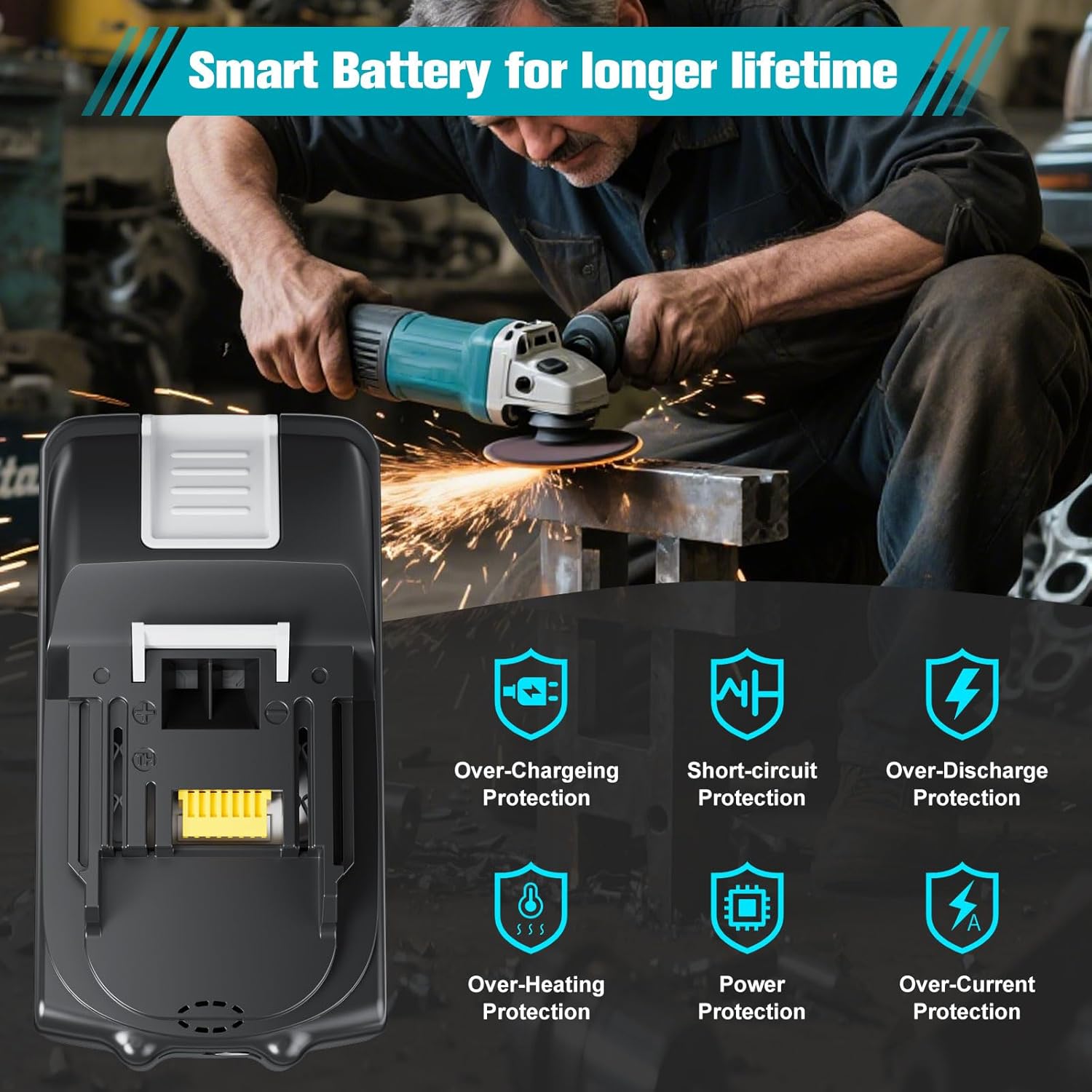TURPOW Upgraded 8.0Ah Replacement for Makita 18V Battery & Double Rapid Charger Combo, Compatible with Makita 18 Volt Batteries BL1815 BL1830 BL1840 BL1850 BL1860 for LXT Lithium ion Cordless Tools - Image 9