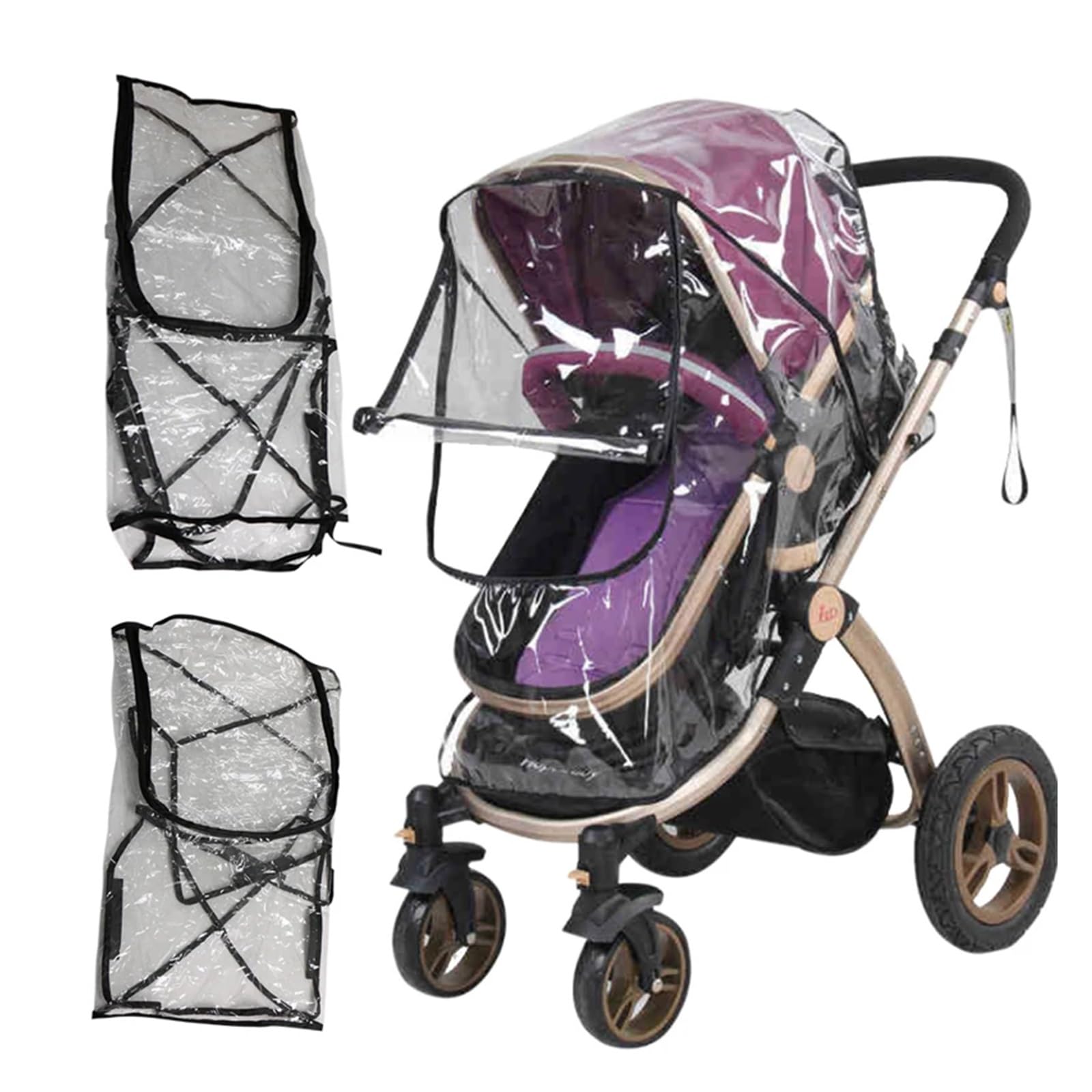 Housse Pluie pour Poussette Housse de Pluie Transparente for Poussette, Parapluie for Chariot, Housse de Pluie for Voiture, Pare-Brise for Poussette, Accessoires for Poussette