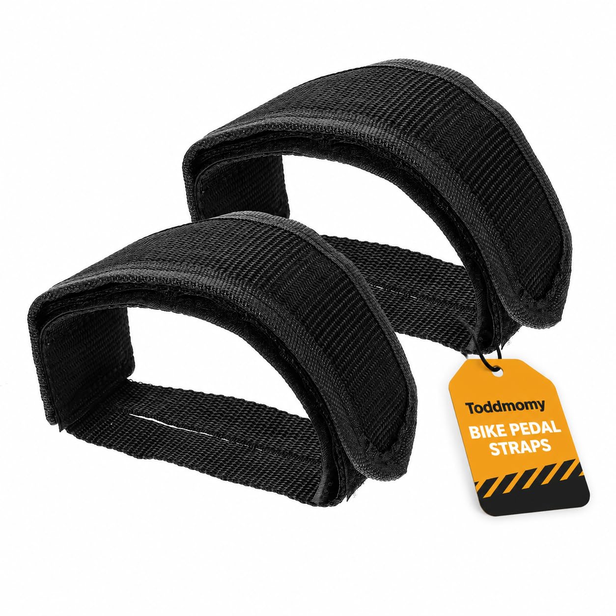 Toddmomy 1 Pair Bicycle Muzzle Attachment for Kids Bikes Pedal Footrest Strips Adjustable Toe Clips Strap Cycling Part Nylon Black Indoor Mountain Compatible
