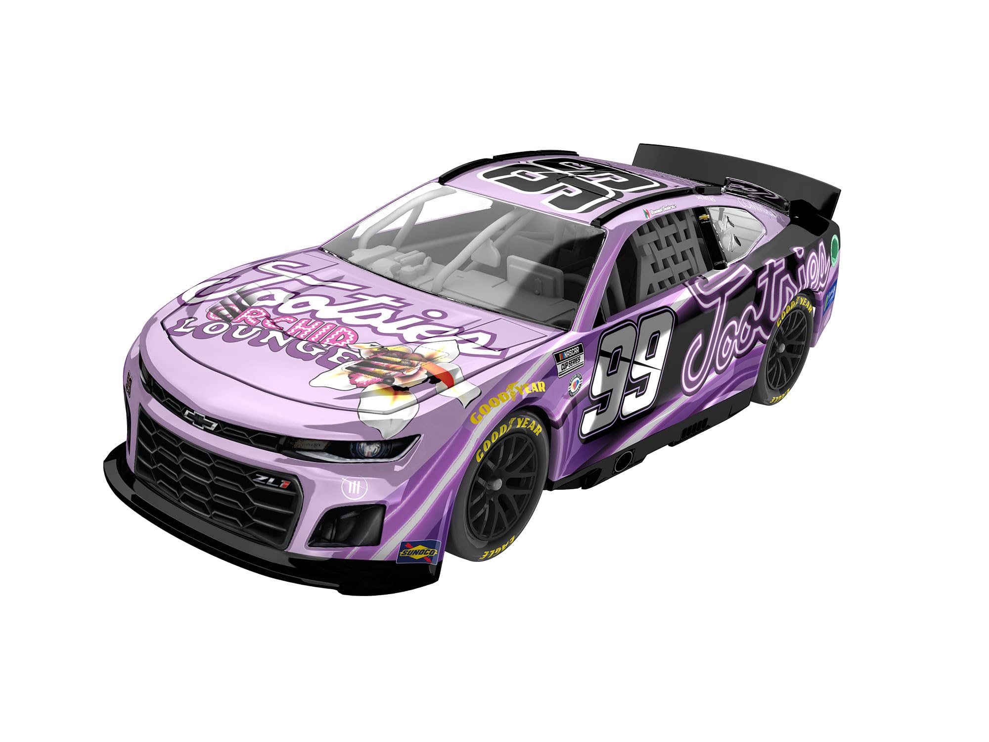 lionel racing nascar authentics daniel suarez 2023 tootsies orchid lounge no 99 164 scale ht die-cast car