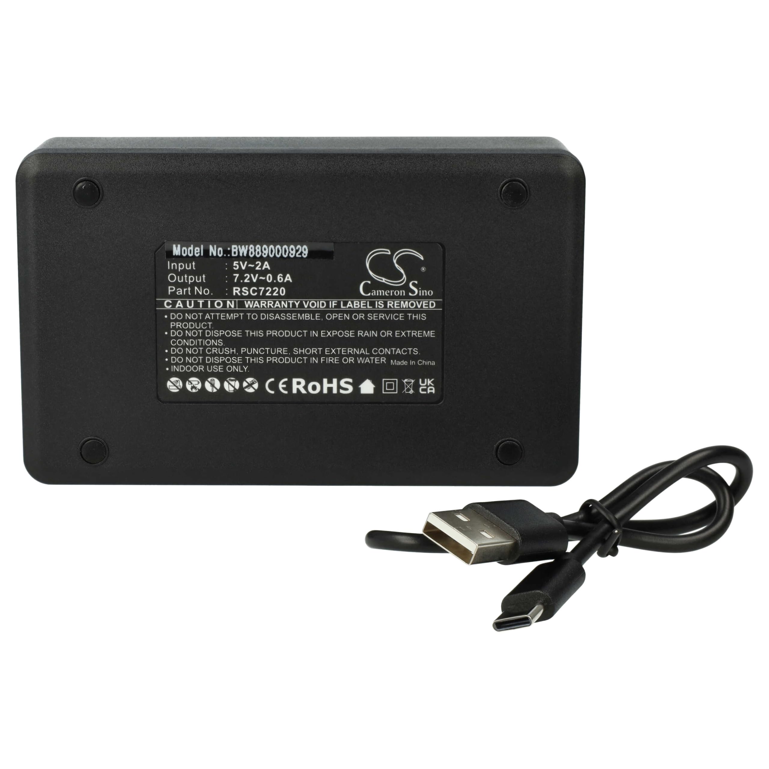 Scanreco EA2512 BS590 Cifa EEA2512 Caricabatterie doppio 7,2V 0,6A con cavo USB-C