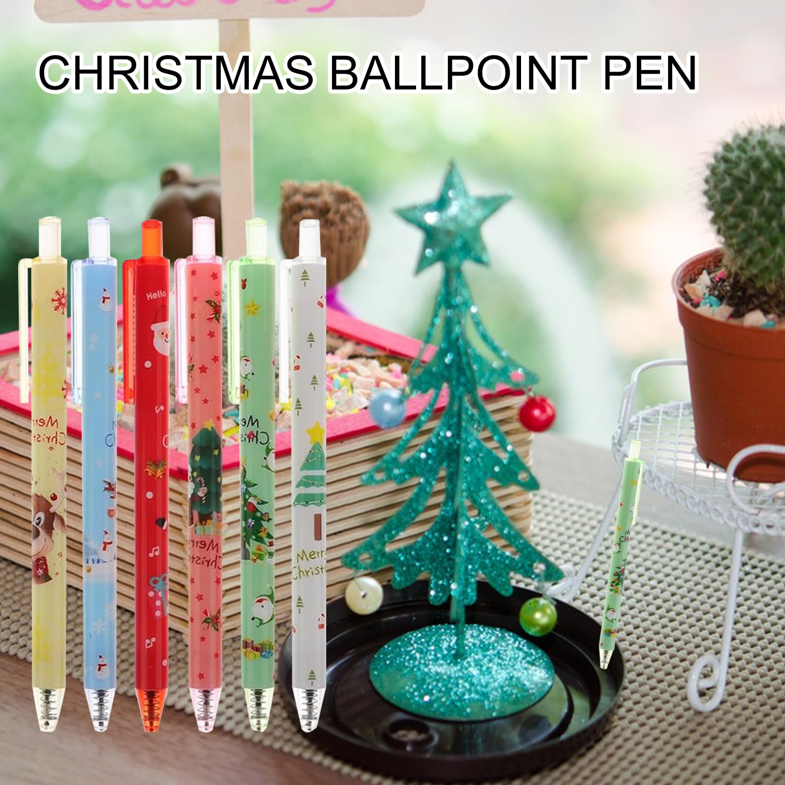 15 Stylos Bille De Noël Rétractables - 0,5 Mm Encre Noire - Motifs Père Noël, Bonhommes De Neige - Cadeaux Calendrier De L'avent