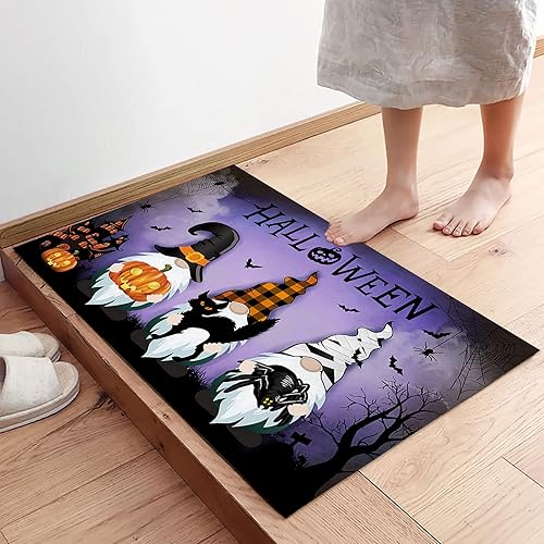 Miniatura 51 de Alfombras de cocina de Acción de Gracias, absorbentes, antideslizantes, para piso, diseño de hojas de otoño y calabaza, retro, alfombra y tapetes