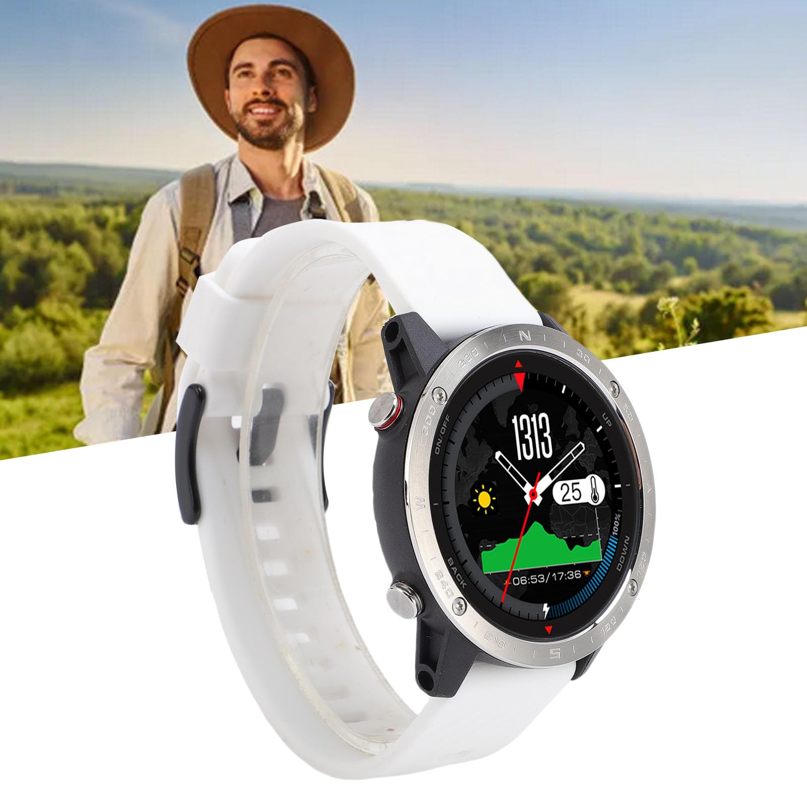 Drfeify Reloj de Buceo con Sensor de Profundidad | Clasificación de Agua de 50 M para Natación, Carcasa de Aleación de Ti, Notificaciones Inteligentes, Batería de Larga