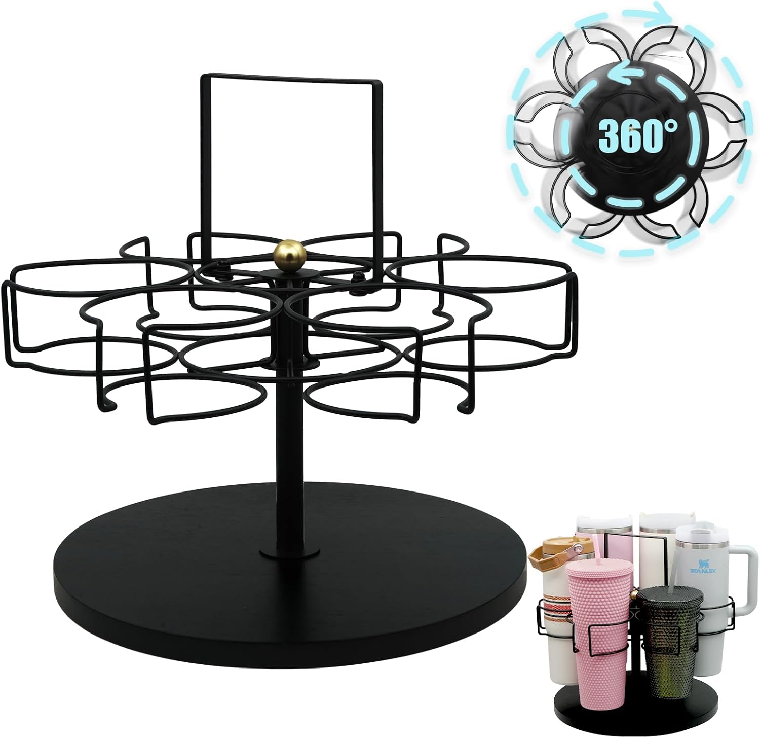 NidoPaz Water Bottle Organizer for 30 & 40 oz, Rotatable