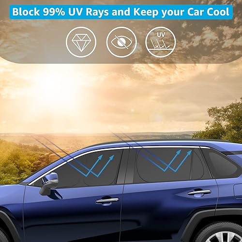 Miniatura 412 de Proadsy Parasol para parabrisas para Ford F-150 2015-2020 F150 Lariat, King Ranch, Platinum, XL XLT Limited Raptor, plegable, protector solar que