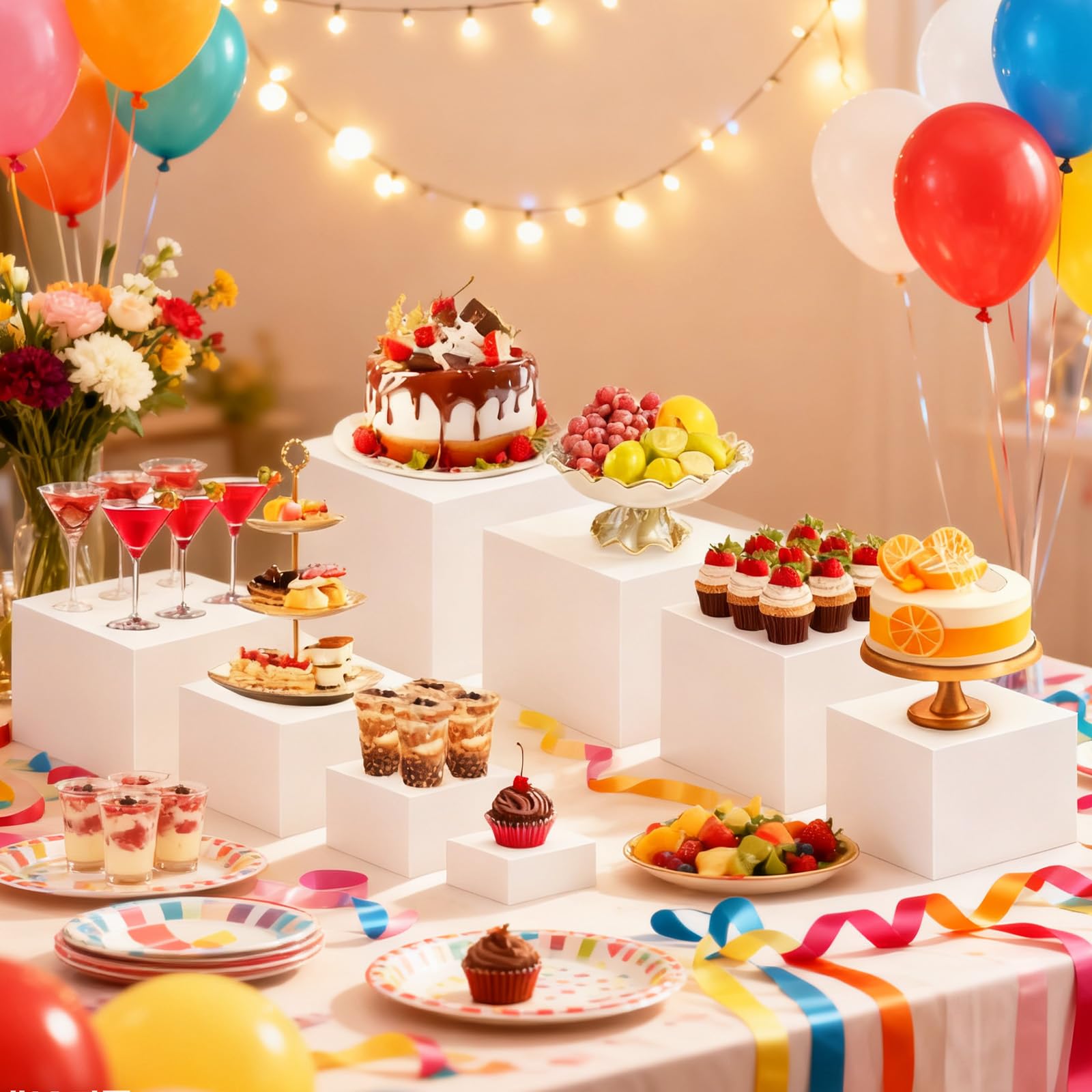 8 Paquetes Soporte para Tartas, Expositor Acrílicos con Base Hueca, Estantes Expositor Donuts, Mesas de Fiesta y Decoración para Bodas/Fiestas/Eventos Caja de Almacenamiento para Joyas, Cosméticos