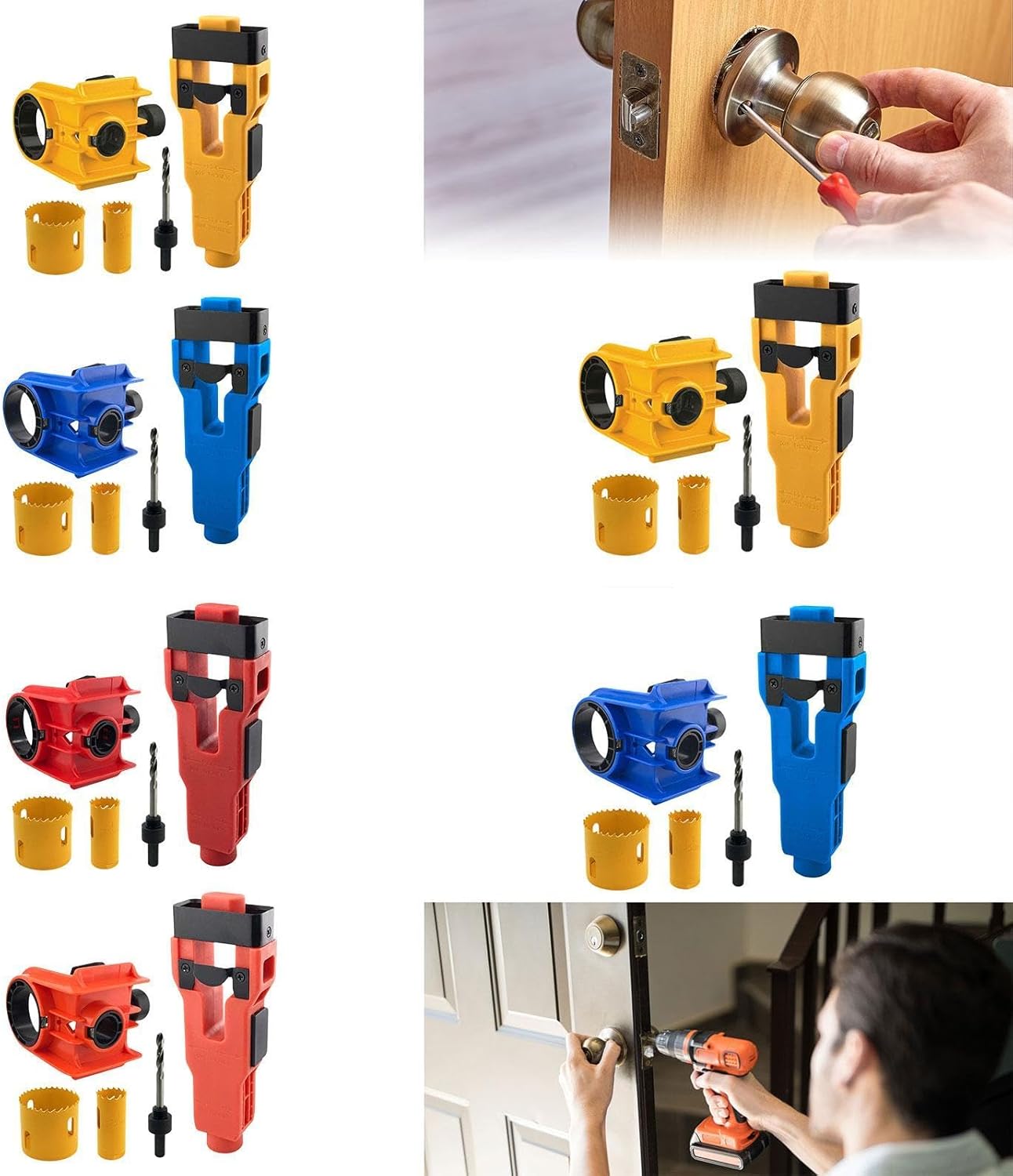 ECOMISTIQ® Door Lock Installation Set Mortise Jig Mortising Machine with Guide Template Yellow|Jigs|Power Tool Accessories|Power & Hand Tools|Home Improvement