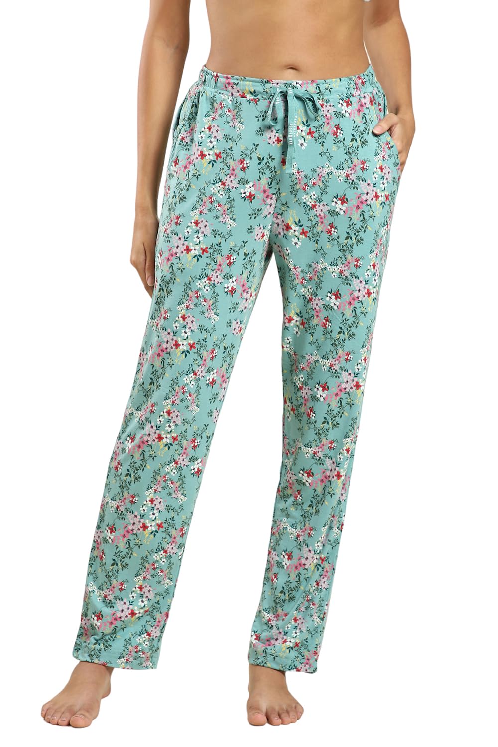 Women Lounge Allover Print Lounge Formal Pants - Modal Cotton - Functional Pocket,Ultra Soft, Drawstring Waist-image-49
