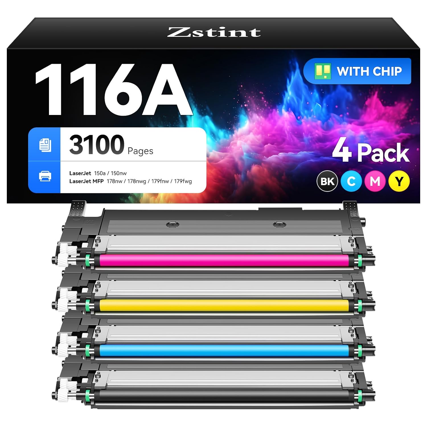 116A Toner Cartridge Set 4 Pack Replacement for HP 116A W2060A W2061A W2062A W2063A Compatible with HP Color Laser 150a 15... - Review, Price and Buying Guide