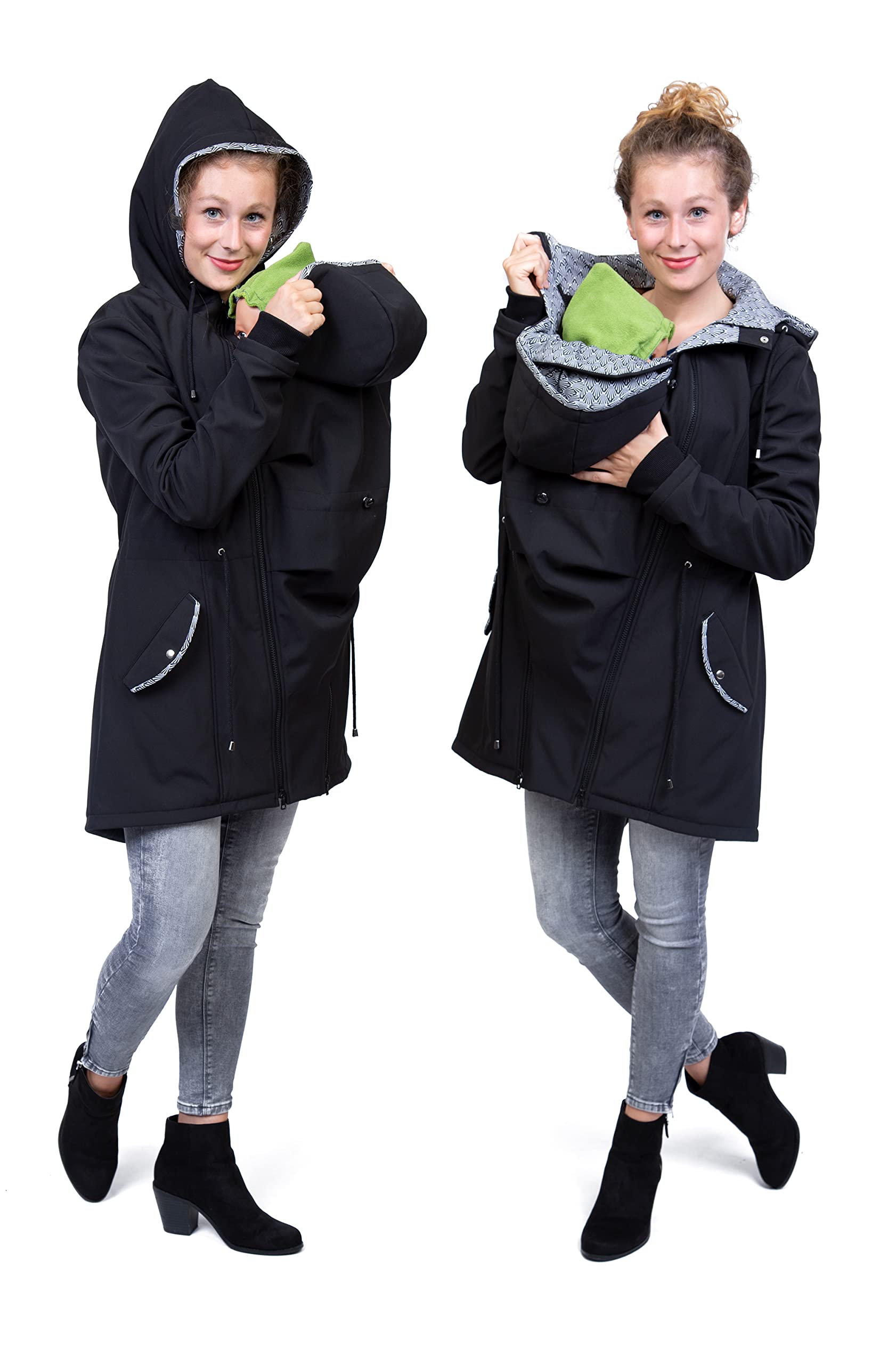 Viva la Mama - Zwillingstragejacke Tandemtragejacke aus Softshell - PINA Twin