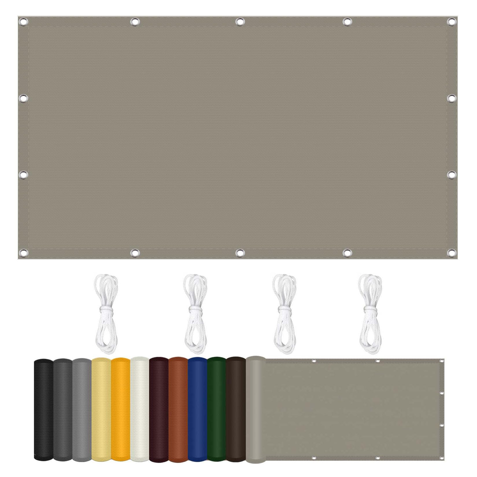 Voile d'ombrage pour jardin et camping extérieur kaki 2,7m