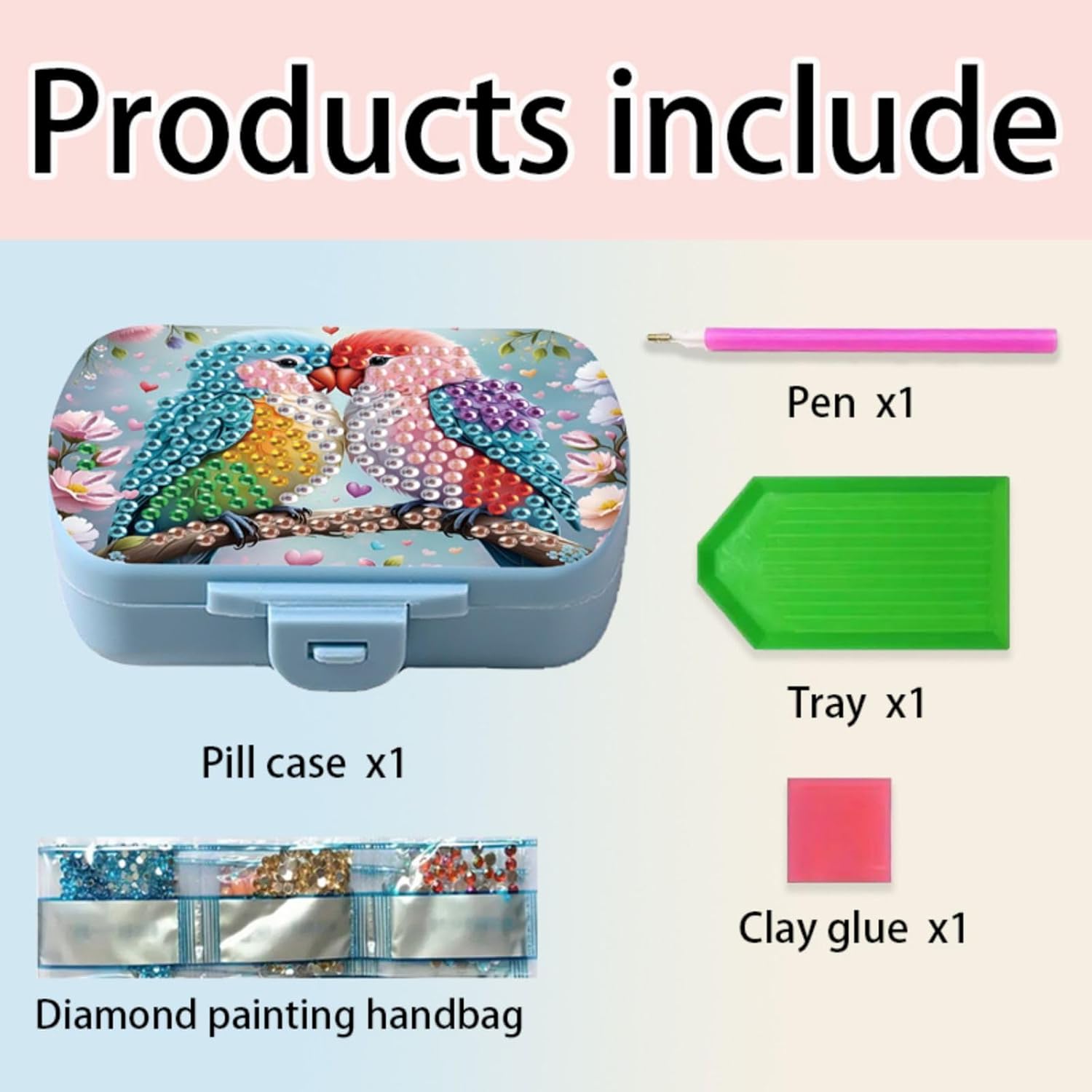 ARTopet 4Pcs Diamond Art Painting Mini Storage Box with 6-Grid Creative Design Compact Portable Small Case for Purse Travel Daily-02