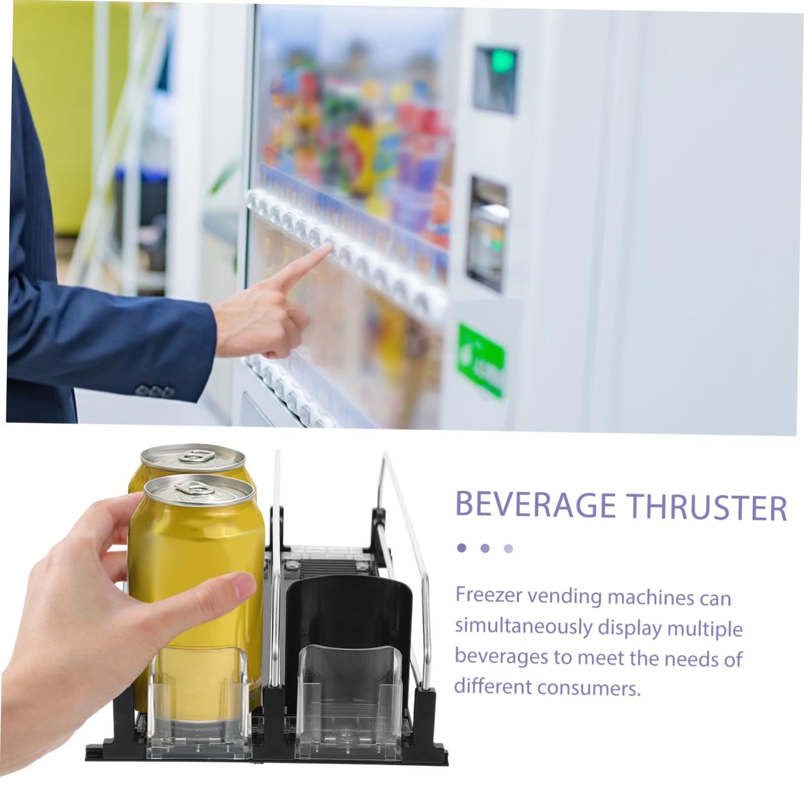 OUNONA Fridge Drink Organizer Pusher Self-pushing Drink Dispenser Mini Soda Can Holder for Family Party
