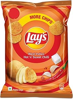 Lay's Potato Chips, Hot 'n' Sweet Chilli Pouch, 30.5g/27.5g/26.5 g [weight may vary] Price in India
