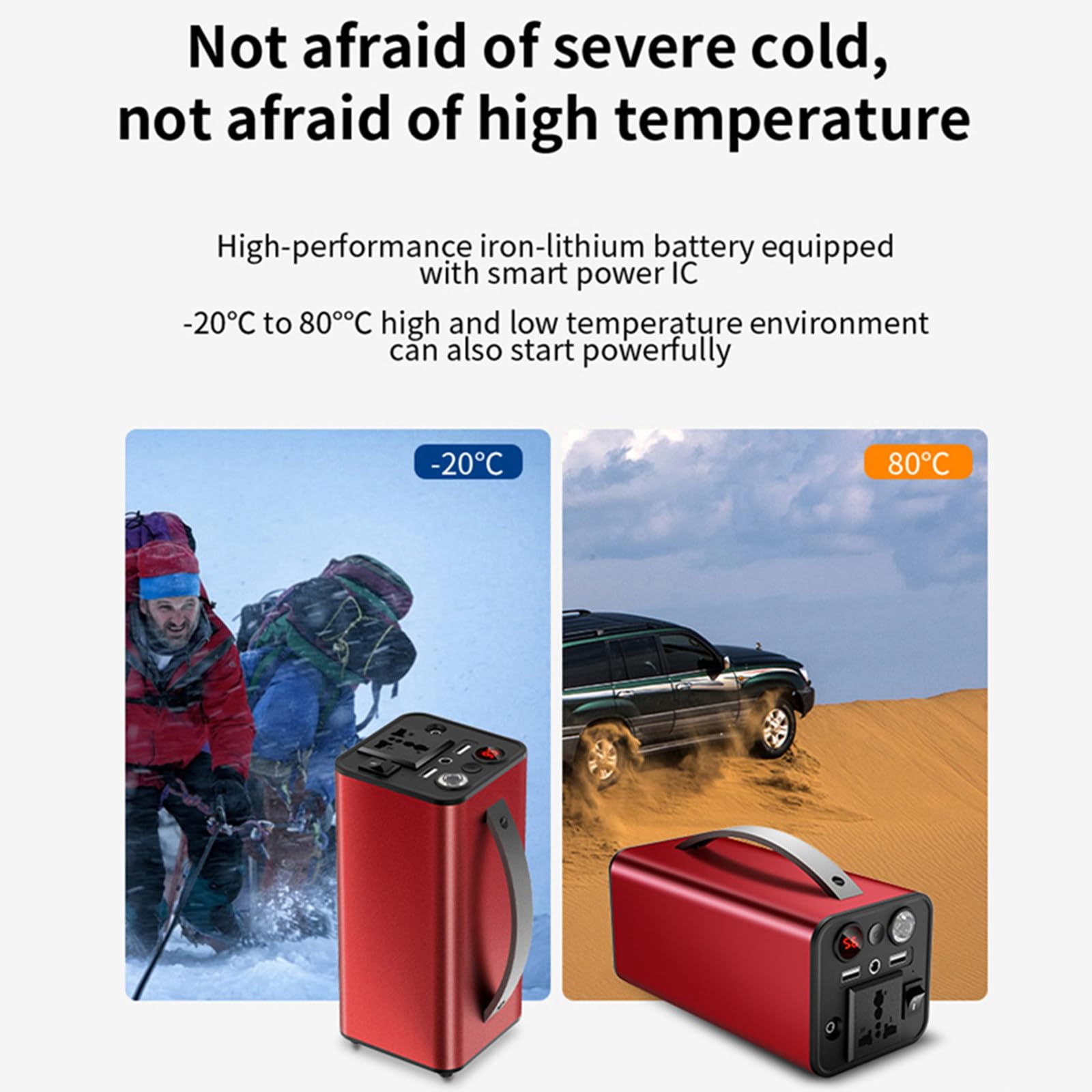 Alimentatore da Esterno da 180 W, Alimentatore Portatile da 220 V, Caricabatterie Multifunzione, Adatto per Campeggio, Viaggi e attività all'aperto, Nero