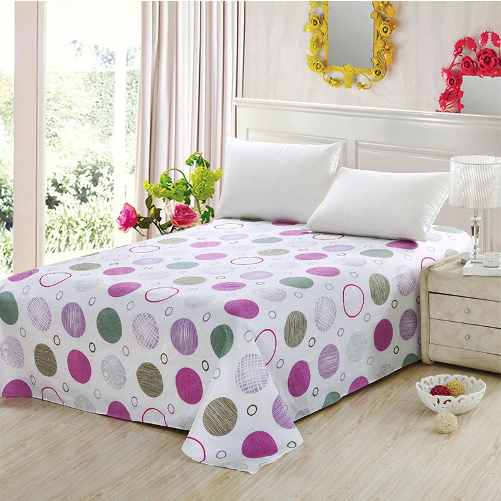 Drap plat en coton anti-transpiration 160x230cm pour lit simple et double