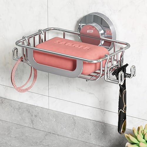 Miniatura 14 de TAILI - Jabonera con ventosa para jabón, porta-champú de barra para pared de ducha, bandeja de ahorro de jabón con drenaje para baño, soporte de