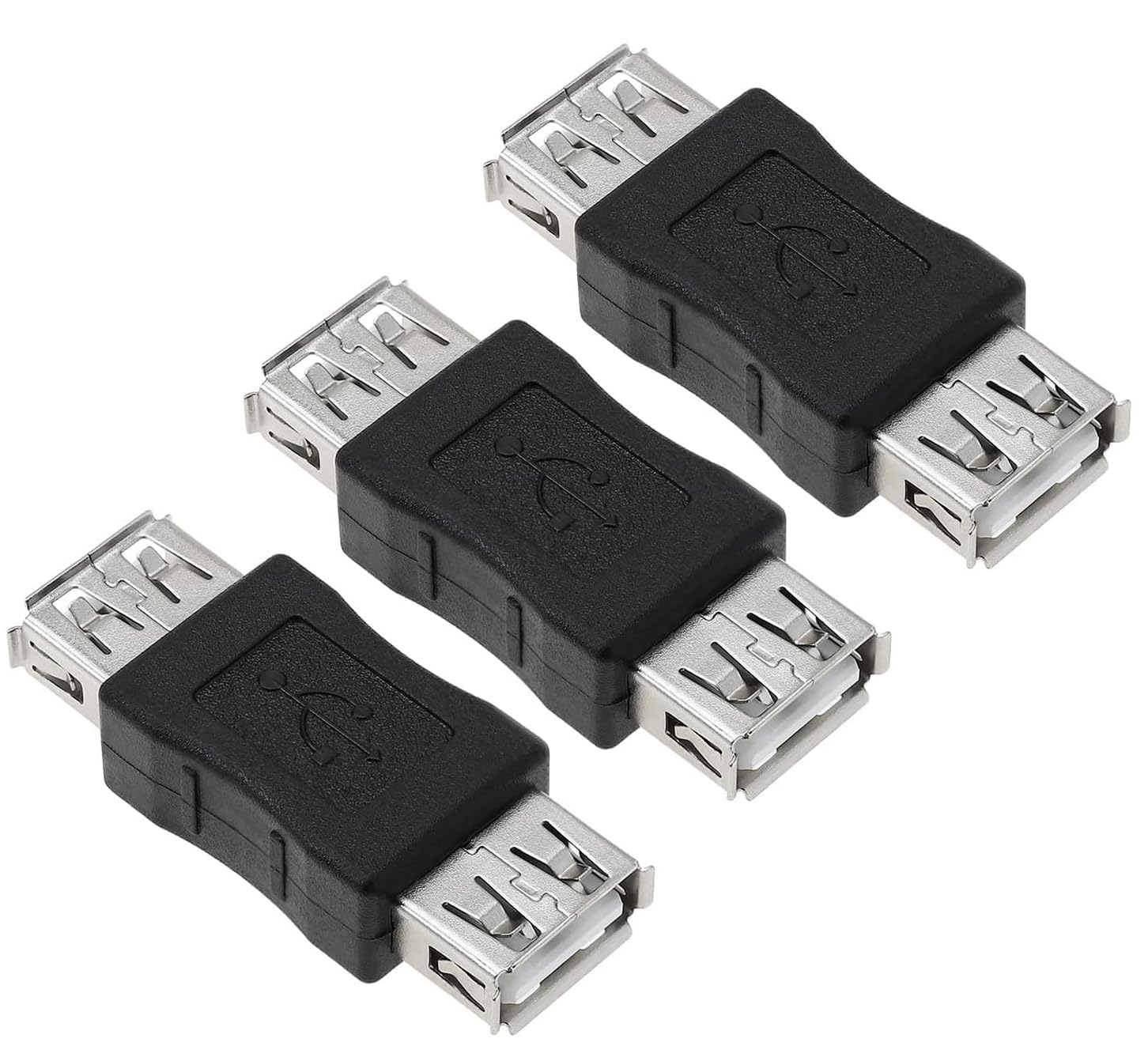 Greluma 3 STK USB-Buchse-Adapter-Ersatz, USB 2.0 A-Buchse auf USB 2.0 A-Buchse, Koppler für Drucker, Tastaturen, Scanner, Webcams, PVC