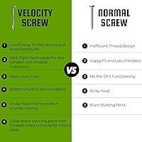 Vista 4 de Velocity - Tornillos de madera para exteriores de 2 1/2 pulgadas, paquete de bricolaje (talla #10), tornillos para valla de madera, tecnología