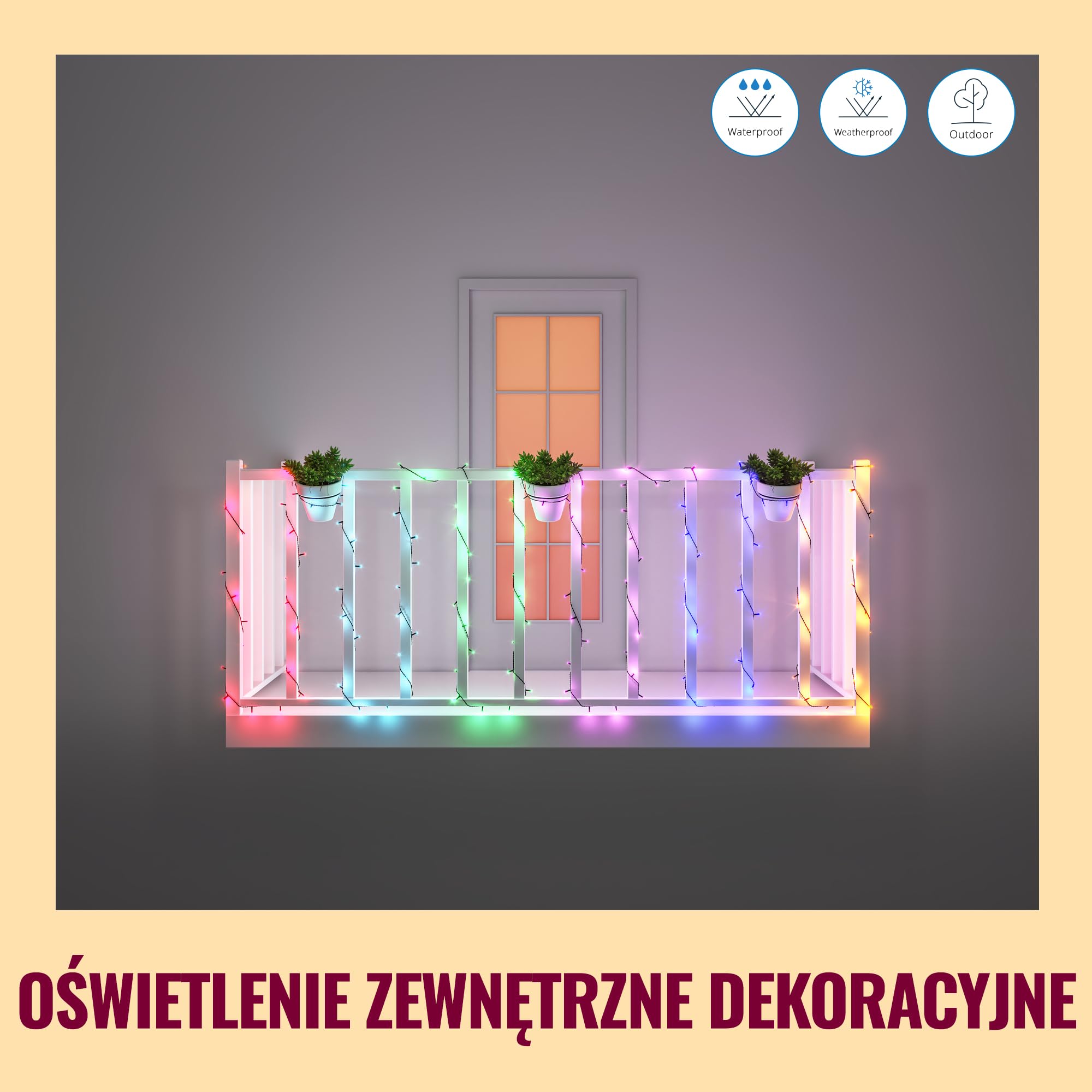 WiZ RGBIC Smart LED Fairy Light z synchronizacją muzyki - Wróżka ze 160 diodami LED, 16 milionów kolorów, łączy się z siecią WLAN, sterowana głosem/aplikacją, współpracuje z Google Home, Alexa