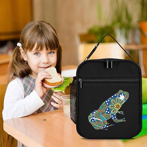 Miniatura 7 de Tribe Tattoo Frog - Bolsa de almuerzo aislada para mujeres y hombres, reutilizable, bolsa de mano para trabajo y viajes