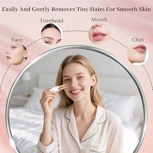 Miniatura 3 de Removedor de vello facial para mujeres y hombres, afeitadora facial recargable con luz LED, 2 cabezales de repuesto incluidos, afeitadora eléctrica