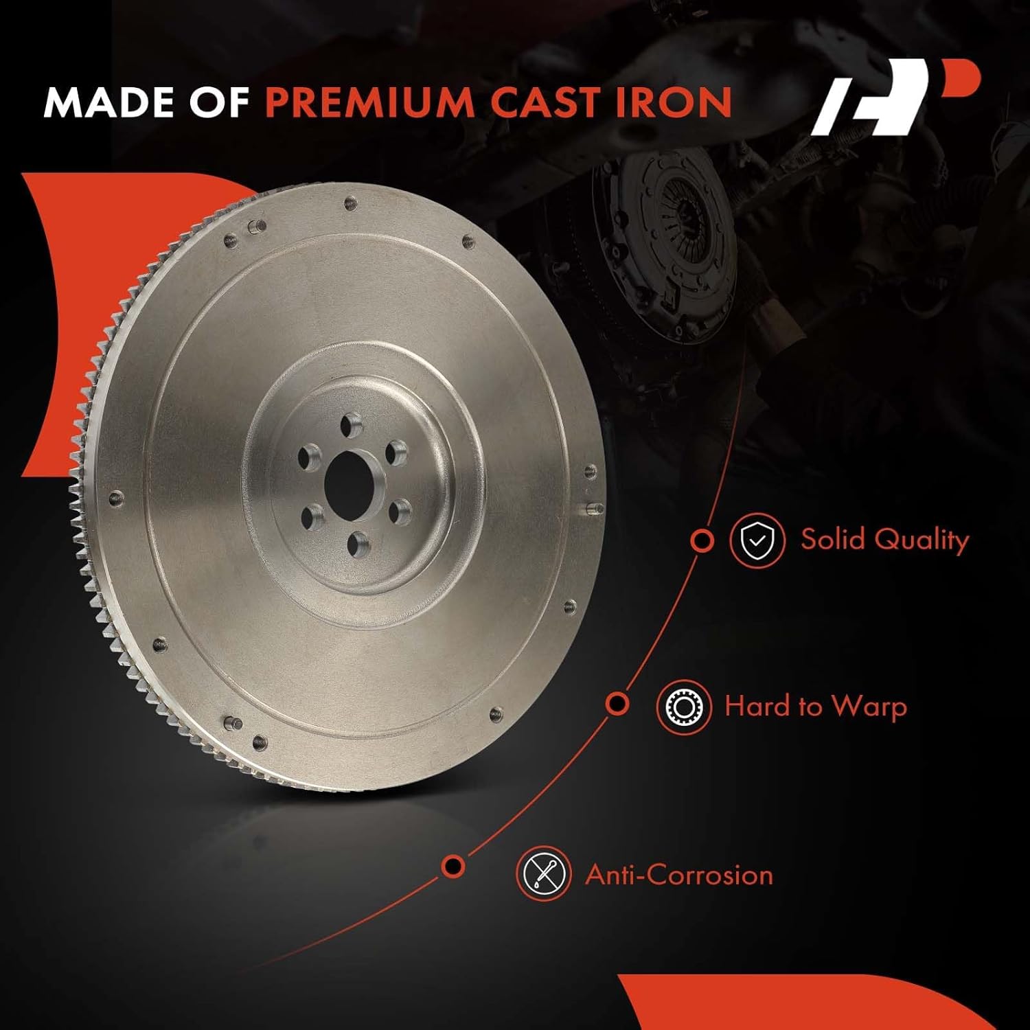 A-Premium Clutch Flywheel Compatible with Nissan Frontier 1998-2004, Pickup 1995-1997, Xterra 2000-2004, 720 1983-1986, D21 1986-1994, 2.0L 2.4L, 6 Bolt Holes, 120 Teeth, Replace# 1231047R01