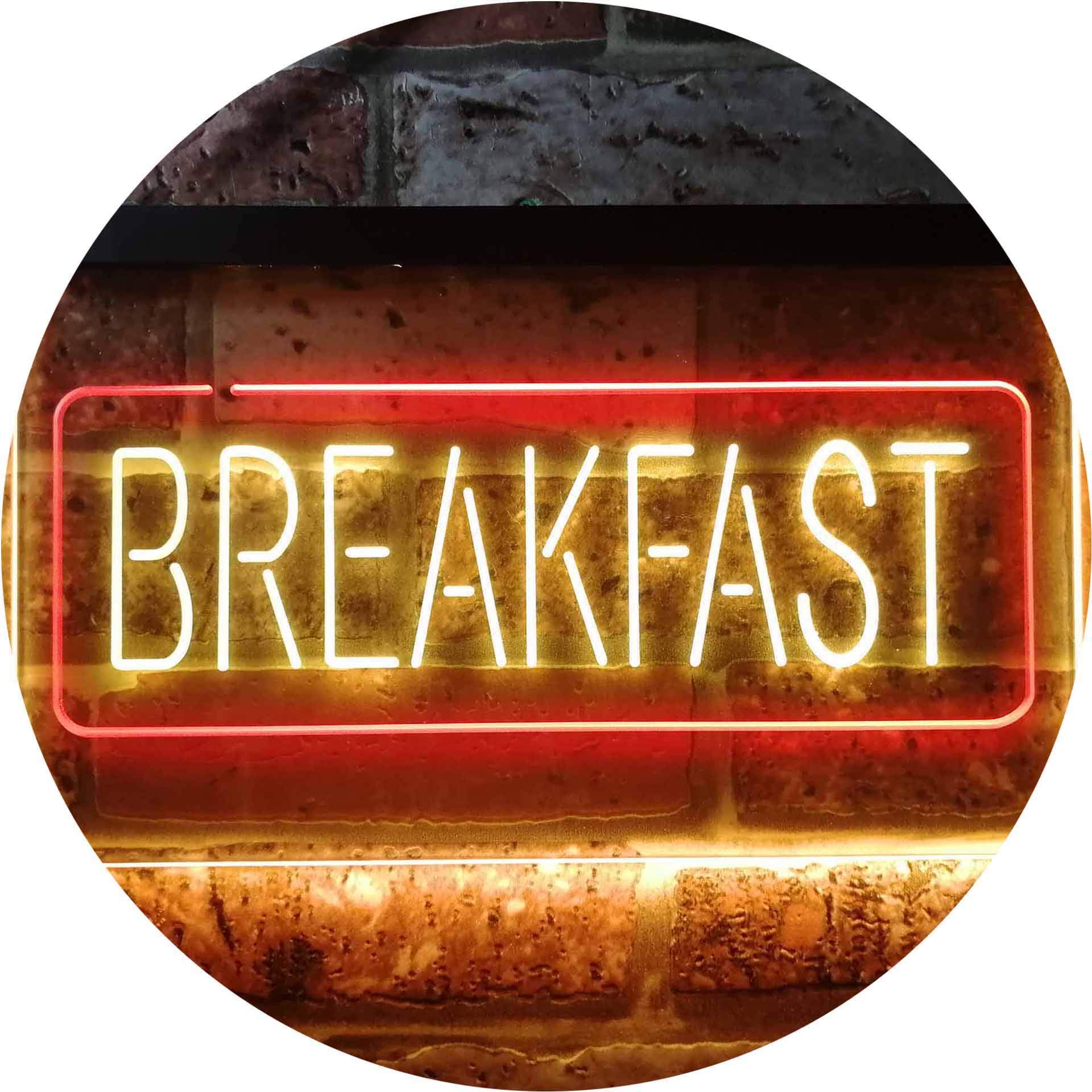 All Day Breakfast Café Dual Color LED Neon Sign Red & Yellow 600 x 400mm st6s64-i2862-ry