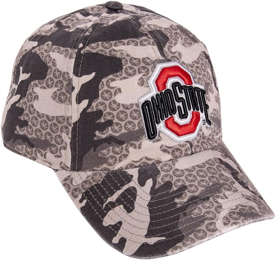 Desert Cactus The Ohio State University Baseball Hat OSU Buckeyes Brimmed Embroidered Hats Cap Adjustable Cloth Strap Adult (Style U1) Gray