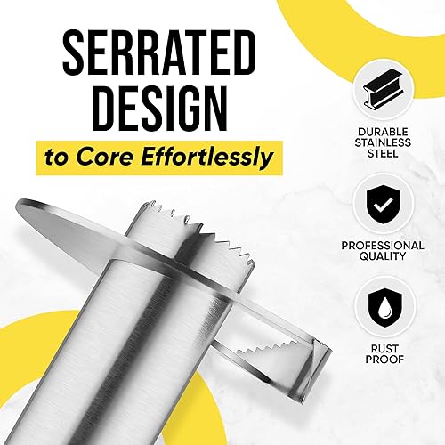 Miniatura 7 de Zulay Kitchen - Herramienta descorazonadora y cortadora de piña, de acero inoxidable, para una fácil extracción del centro y corte de piña,