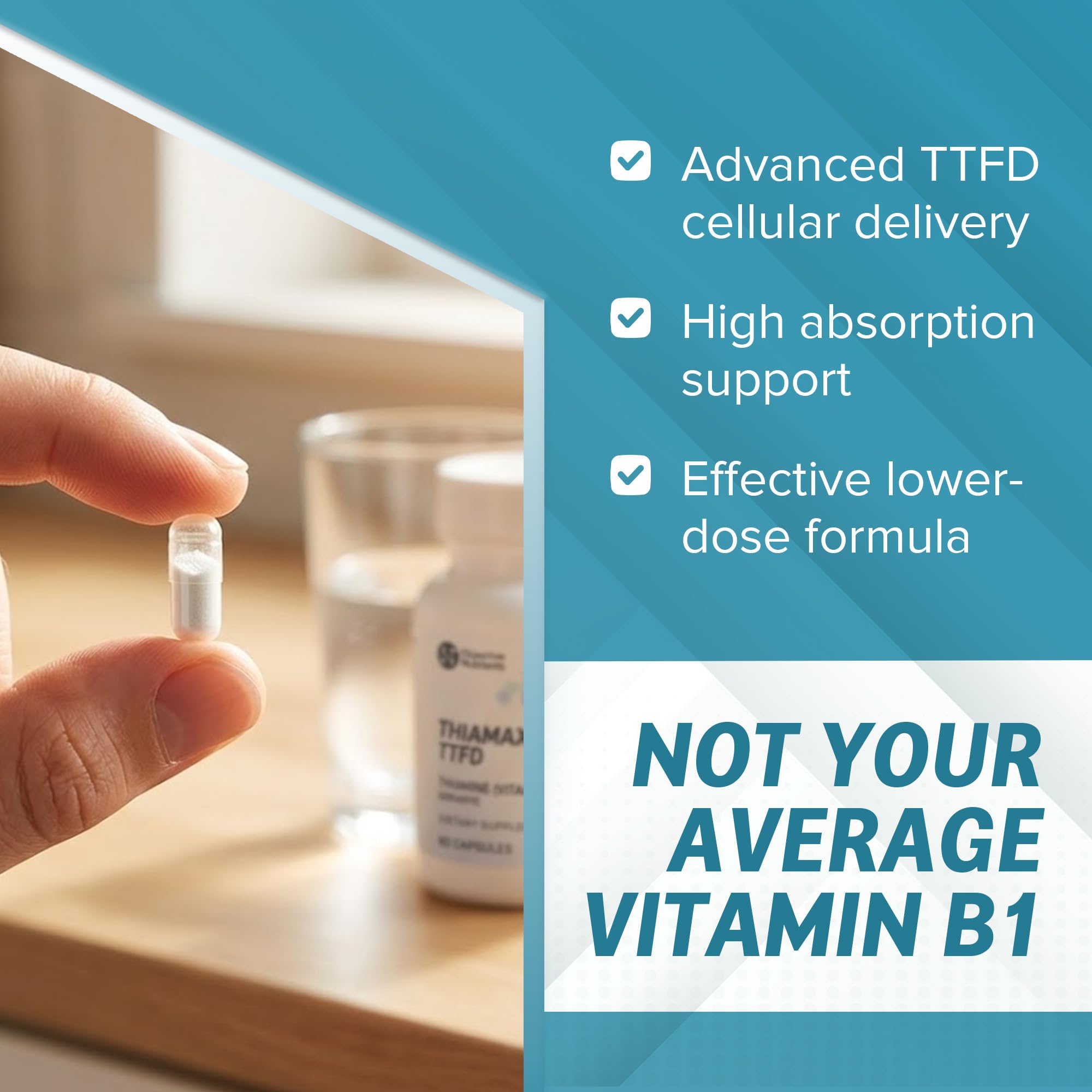Objective Nutrients Thiamax TTFD Thiamine B1 Supplement | Vitamin B1 Supplement for Energy Focus | Highly Absorbable Vitamin B1 100mg with Magnesium – 60 Capsules — Amazon image 5