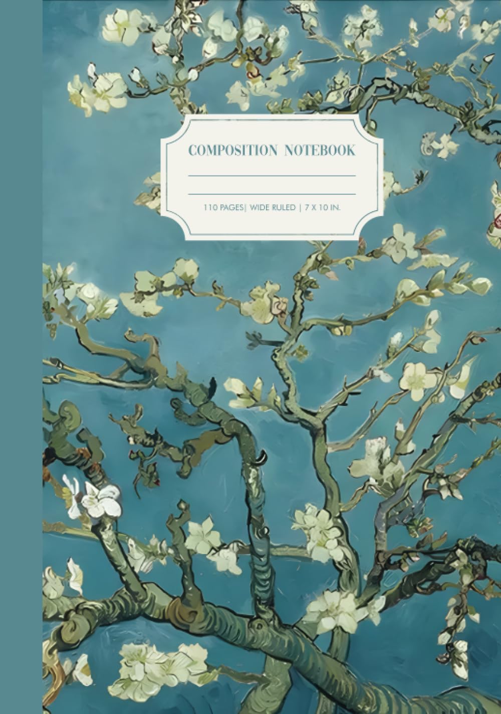 Vintage Composition Notebook: Artistic Almond Blossoms by Vincent van Gogh Wide-Ruled Diary for Creative Sketching, Scholarly Notes, and Elegant Art-Themed Gifts