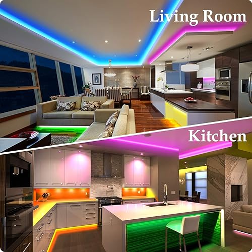 Miniatura 6 de Micomlan 82Ft/25m LED Strip Lights, Music Sync Color Changing RGB LED Strip Built-in Mic, Bluetooth APP Controlled Home Lighting for Living Room