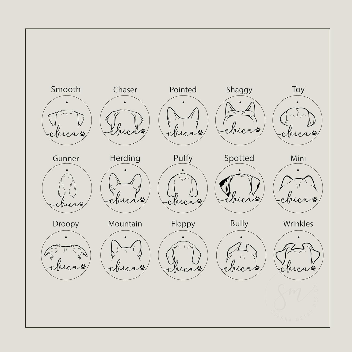 Personalized Dog Necklace | Custom Dog Ears | Custom Dog Name Necklace | Dog Mom Gift | Pet Necklace with Name for Women | Bella Bleu Disc Necklace BELLA-BLEU-DISC