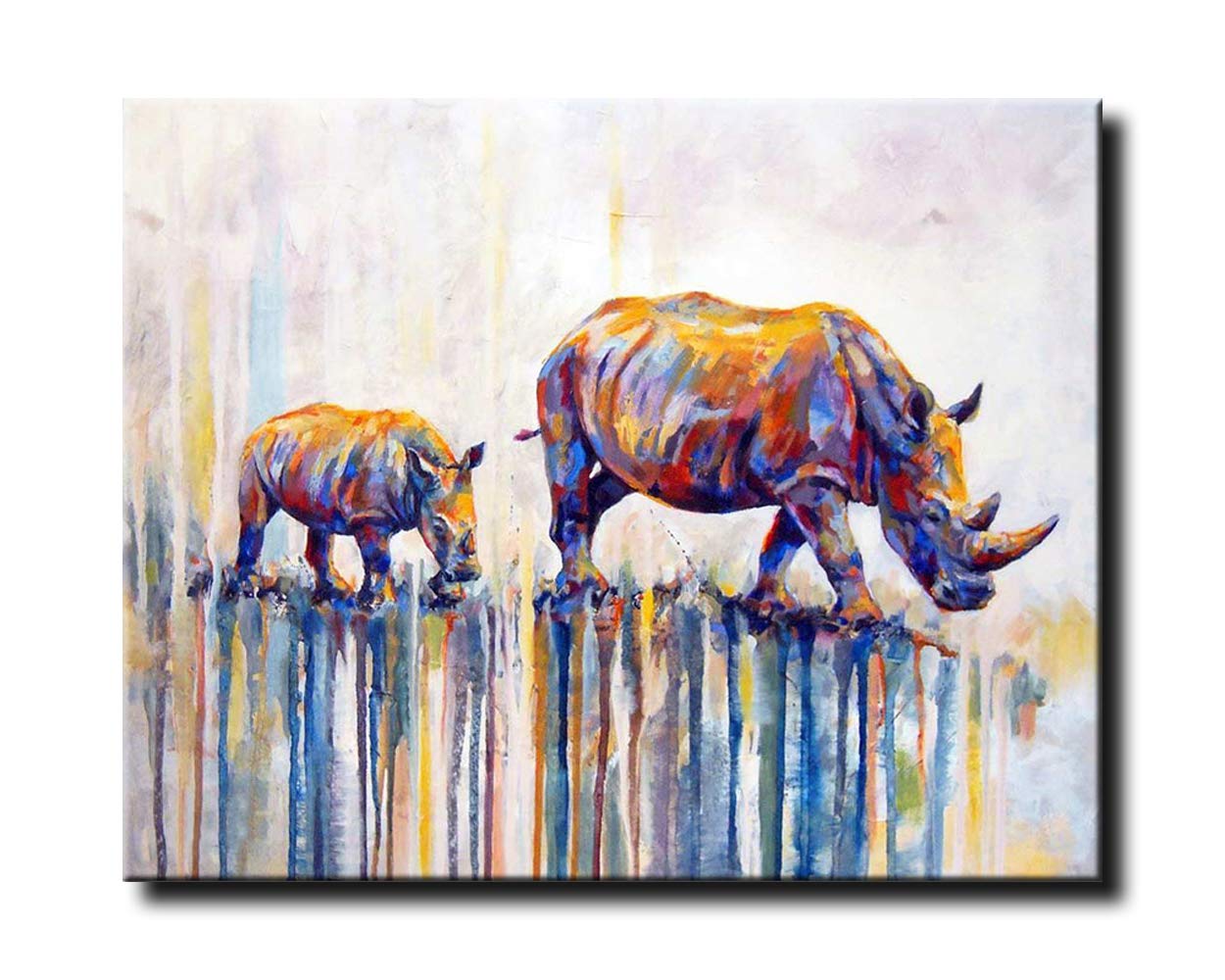 Shukqueen Rhino Paint By Number, Diy Oil Painting For Adults, Beginner's, 16X20 Inch, Frameless
