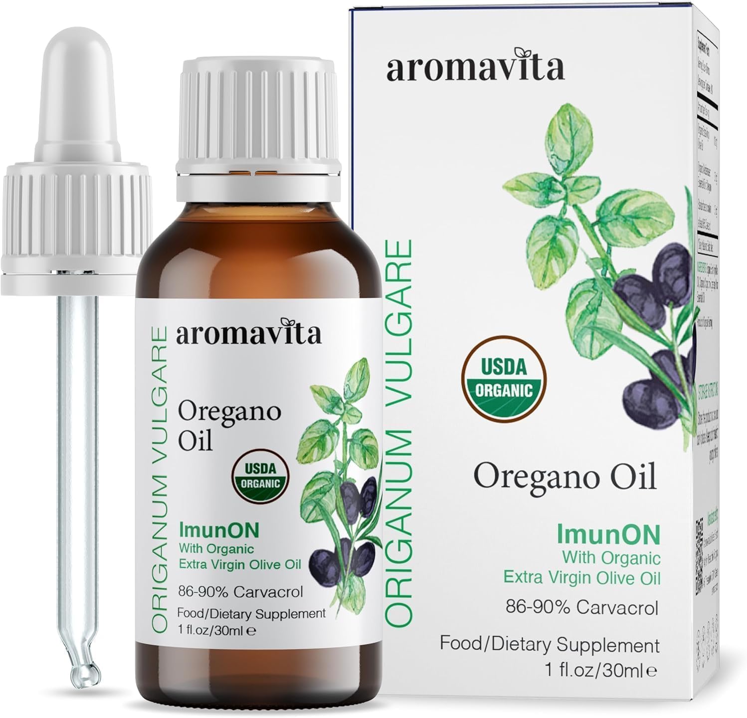ImunON Greek Oregano Oil - Oregano Essential Oil Containing Over 86-90% Carvacrol - Vegan Friendly Oregano Oil Dietary Supplement
