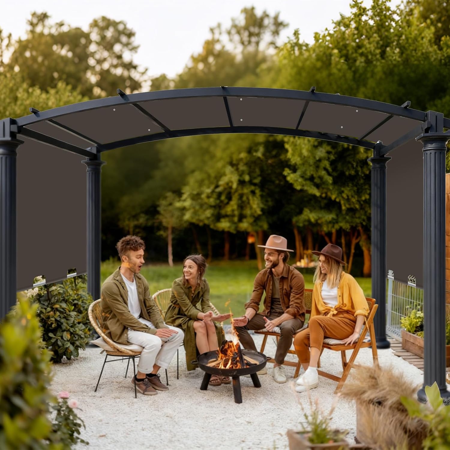 85'' x 208'' Universal Pergola Replacement Cover for Doubleton Steel Pergola L-PG080PST, Waterproof Sunshade Canopy Top for Patio Gazebo, Deck, Porch, Yard, Outdoor Cover Only (Brown)
