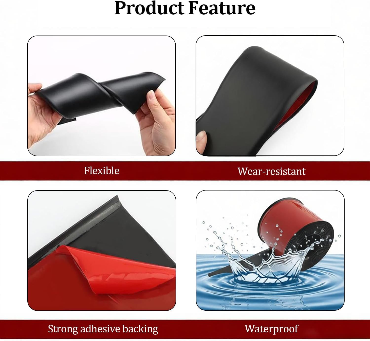 13ft*3.15in Side Skirts for Cars Protector,Self-Adhesive Bumper Guard for Cars Crashworthy,Anti-Scratch Side Skirts Edge Guards,Cuttable Car Bumper Protector Guard
