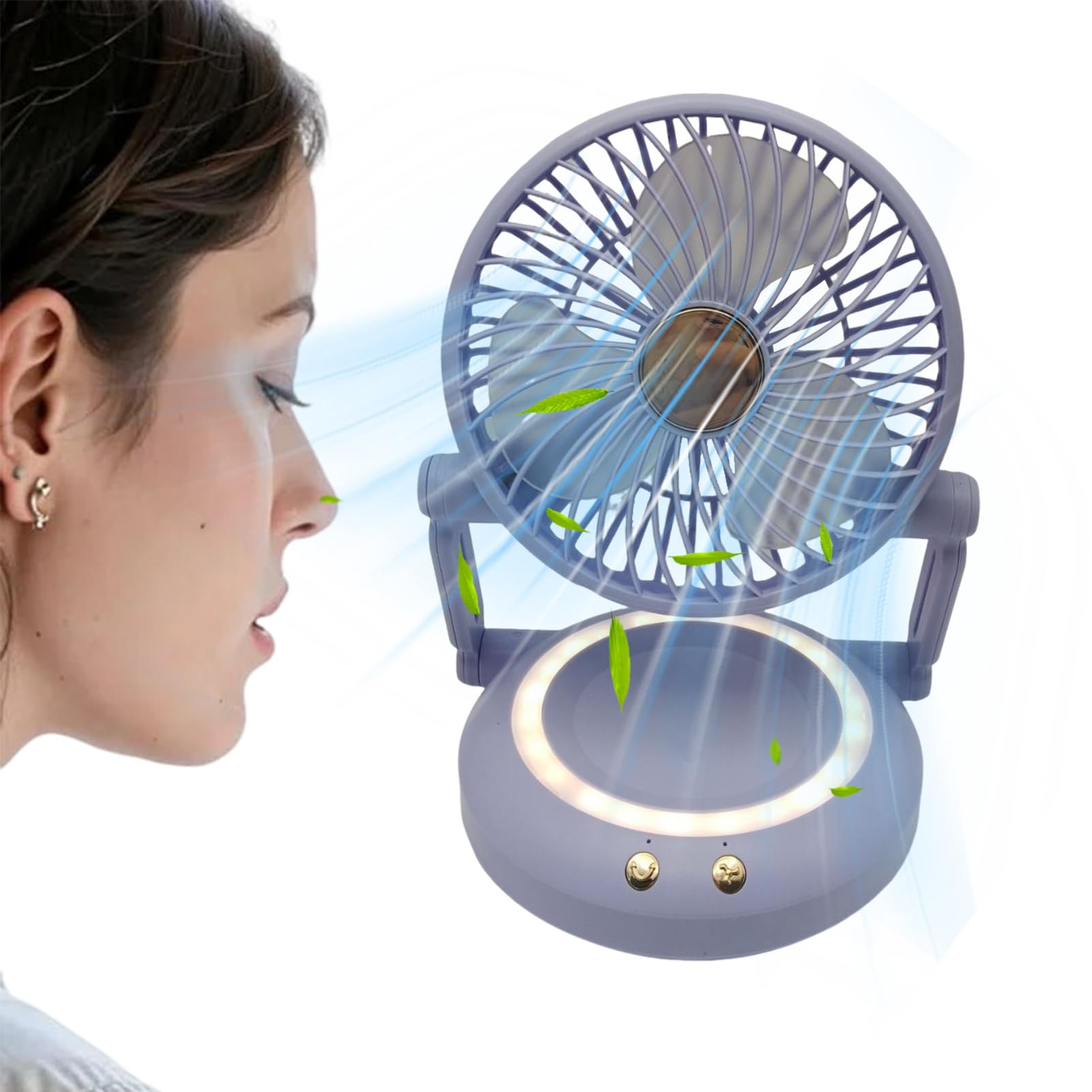 Ventilateur portable à main et bureau pliable | Petit rafraîchisseur rechargeable et silencieux