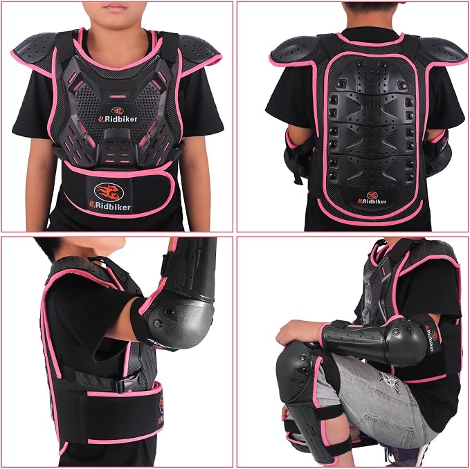 Chaleco protector para niños motocross con set de rodilleras y coderas miniatura 7