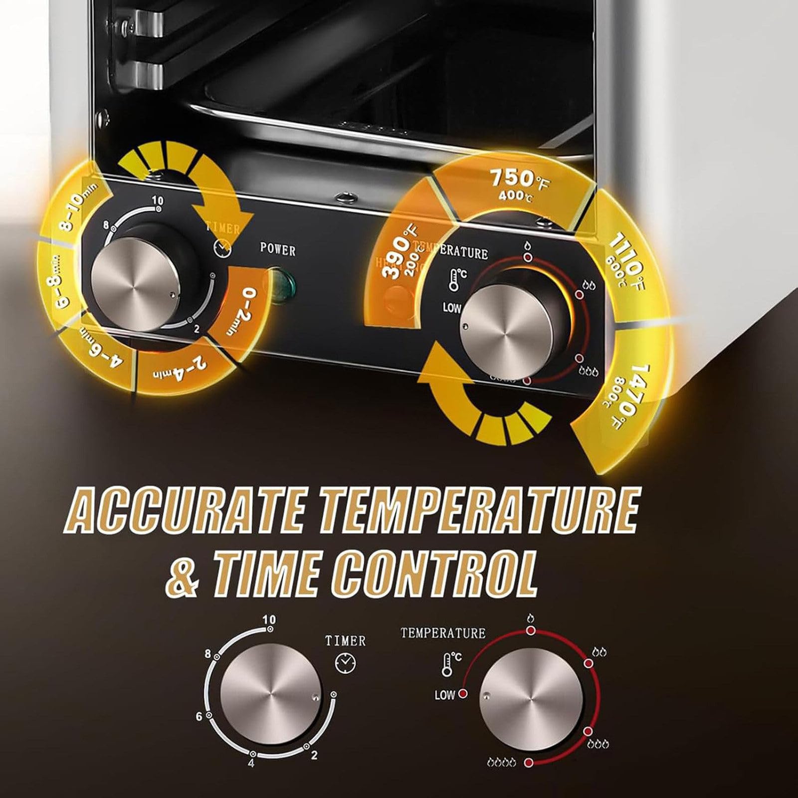 Parrilla eléctrica para carne, horno portátil de encimera, parrilla eléctrica sin humo, horno eléctrico comercial con temporizador de 10 minutos y ajuste de temperatura de 1,472.0 °F, horno 3