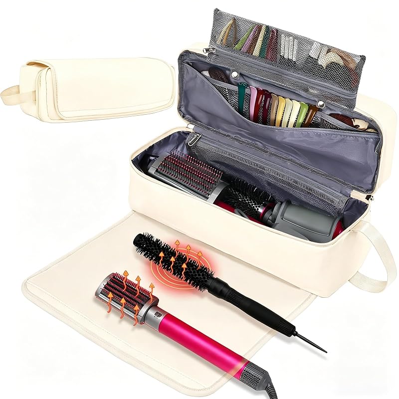 Necessaire FAMOPLAY para ferramentas de cabelo com tapete térmico, 41,91 x 13,97 x 3,81 cm