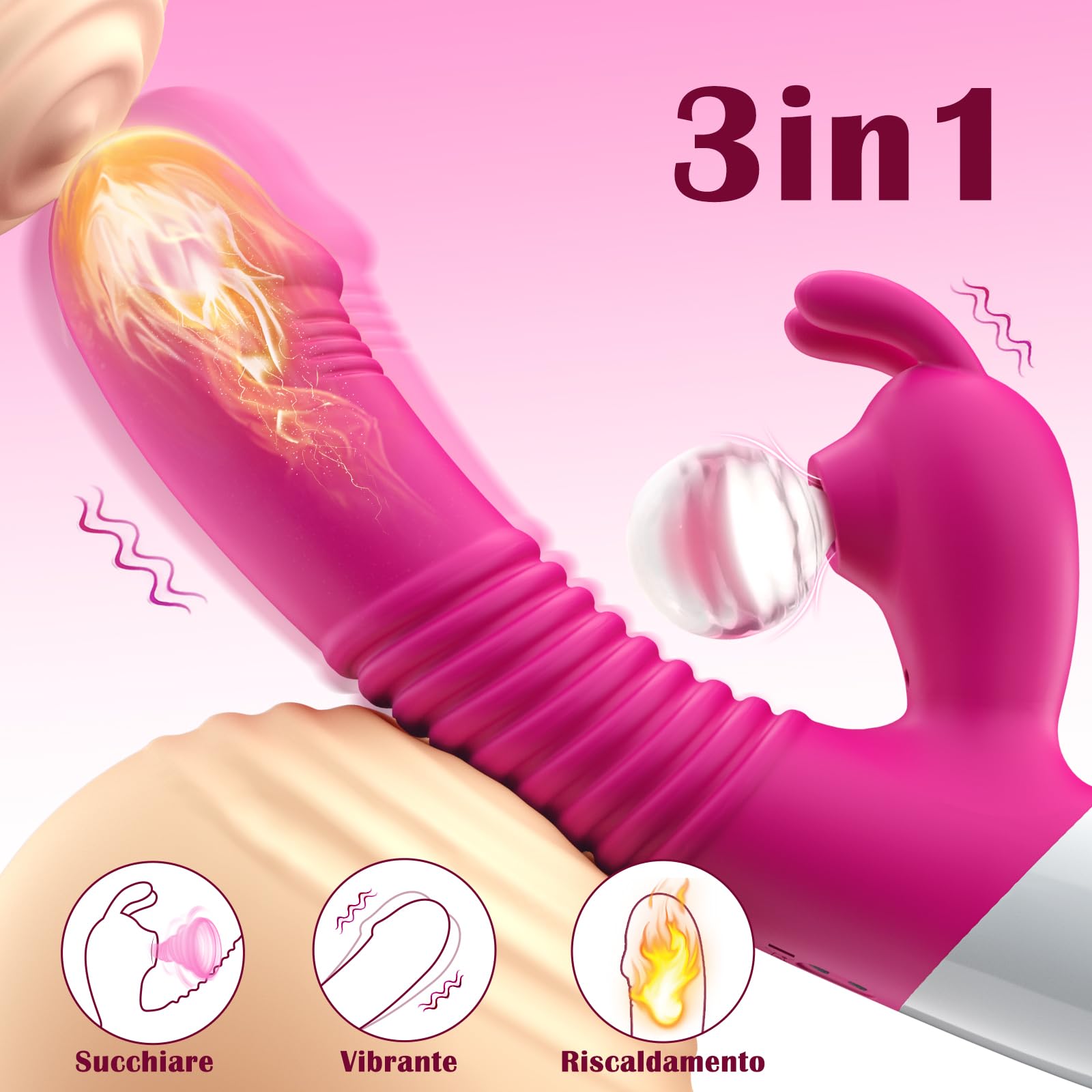 Vibratoreper Donna Professionale Clitoride,Succhia clotoride per donna vibratore clitoride Sexytoysys Coppia 7 modalità vibratoriper donne Wireless stimolatore clitoride con modalità riscaldamento