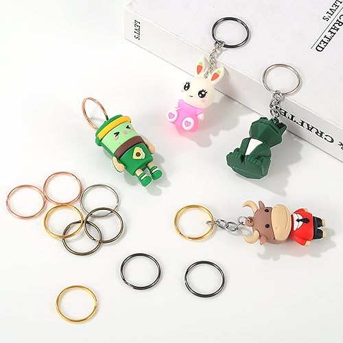 Miniatura 6 de 200 llaveros divididos a granel para llavero y manualidades (0.98 pulgadas) (color mezclado)