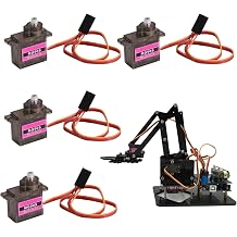 MG90s Micro Servo Motor, 4-Piece Servo Kit for RC Models and Arduino Robotics, Maximum Angle 180-Degree Rotation with Compact Design, Compatible with DIY ElectronicsProjects
