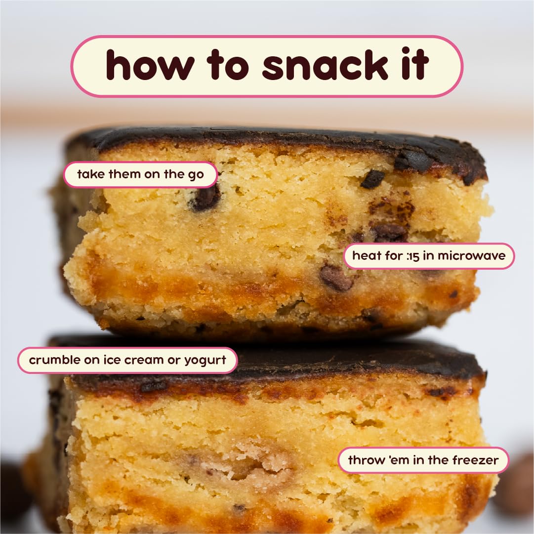 Prime Bites High Protein Brownie (12 Per Box, Cookie Dough Bites) - 19g of Protein, 5g of Collagen, Gluten Free, Low Sugar Treat, Delicious Protein Snack