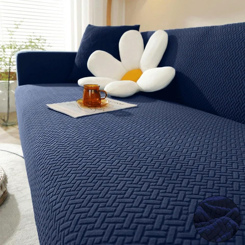 Housse de canapé jacquard extensible et géométrique pour fauteuil